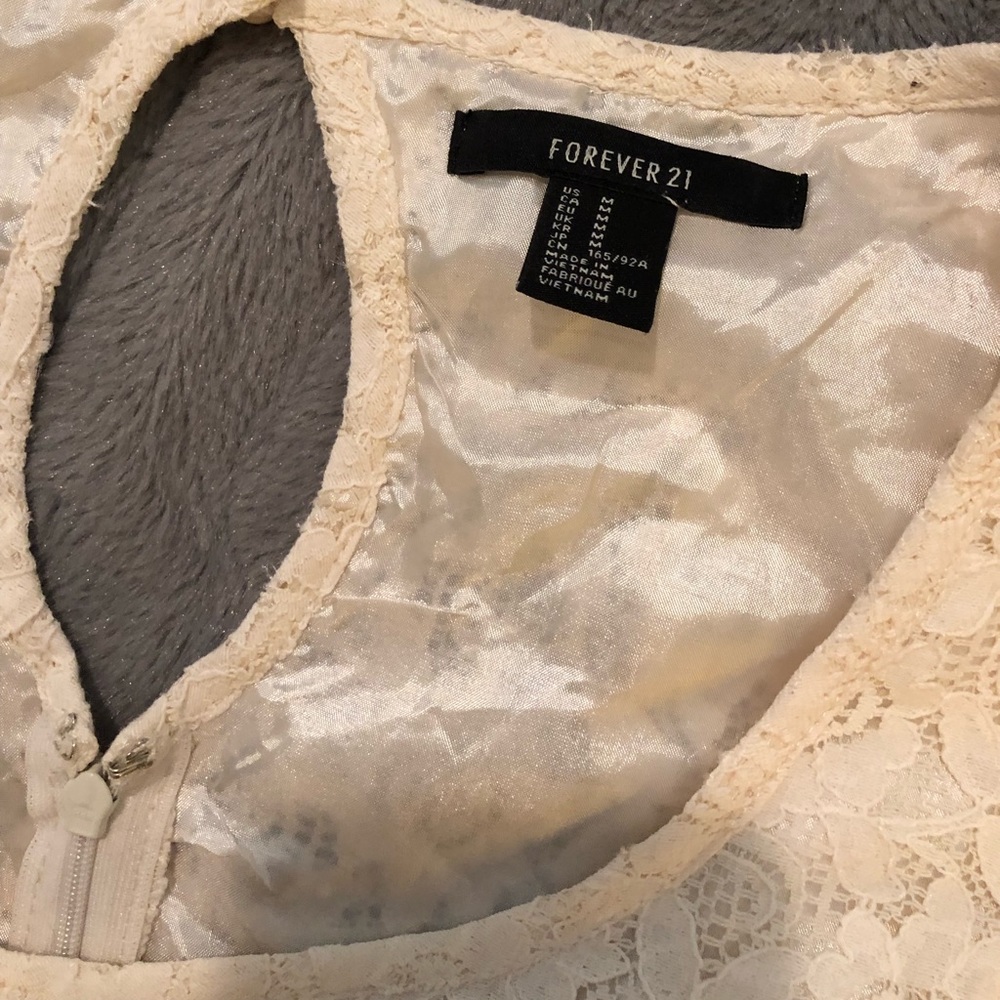 Forever 21 Cream Lace Dress, Size Medium - Picture 3 of 3